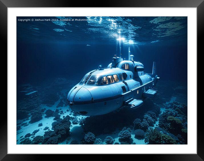 Underwater Submarine Framed Mounted Print by Joshua Hark