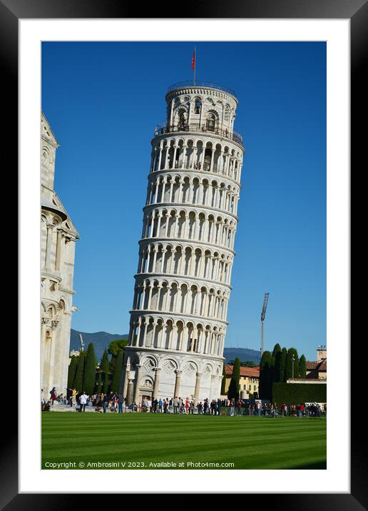 Pisa's Iconic Leaning Tower Framed Mounted Print by Ambrosini V