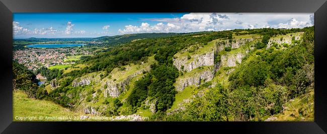 Panoramic view of Cheddar Gorge Framed Print by Ambrosini V