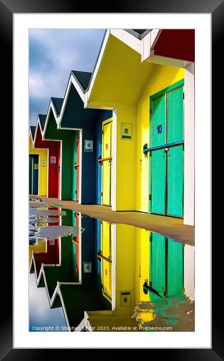Barry Island Beach Huts Framed Mounted Print by Stephen Taylor