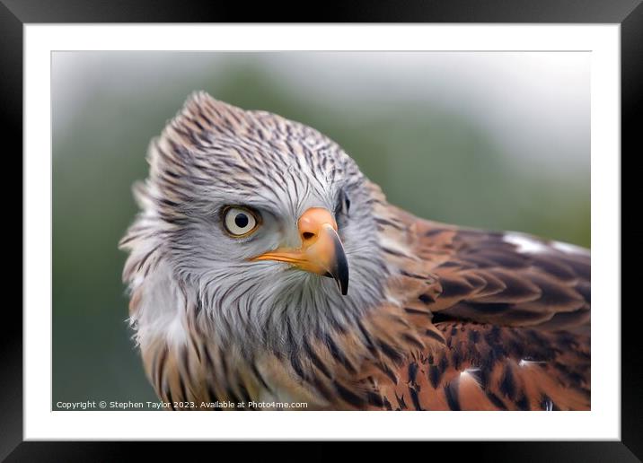 Red Kite Framed Mounted Print by Stephen Taylor