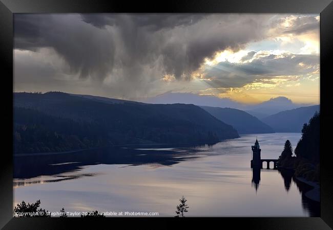 Lake Vyrnwy Sunset Framed Print by Stephen Taylor