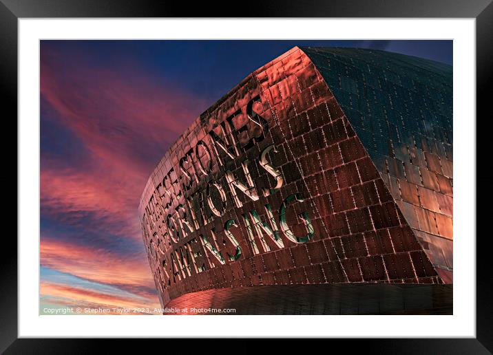 Wales Millennium Centre Framed Mounted Print by Stephen Taylor