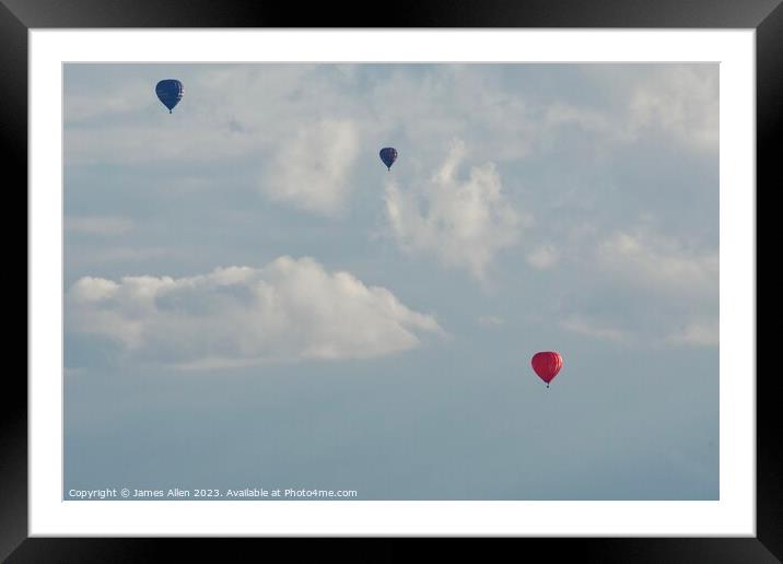 Hot Air Balloons Derbyshire Dales  Framed Mounted Print by James Allen