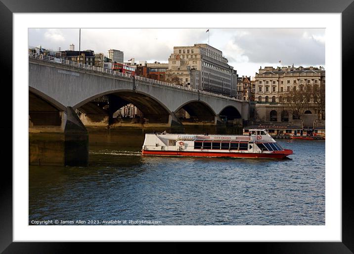 The City Cruiser Boat London   Framed Mounted Print by James Allen
