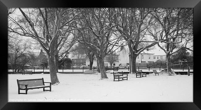 Snowy Blizzard  Framed Print by James Allen