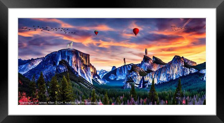 Yosemite National Park At Sunset Framed Mounted Print by James Allen