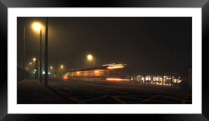 Late Night Tram Framed Mounted Print by Ian Blezard