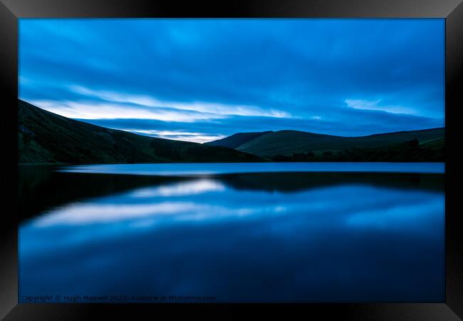 Dawn light at Glenbuck Loch in Ayrshire, Scotland. Framed Print by Hugh Maxwell