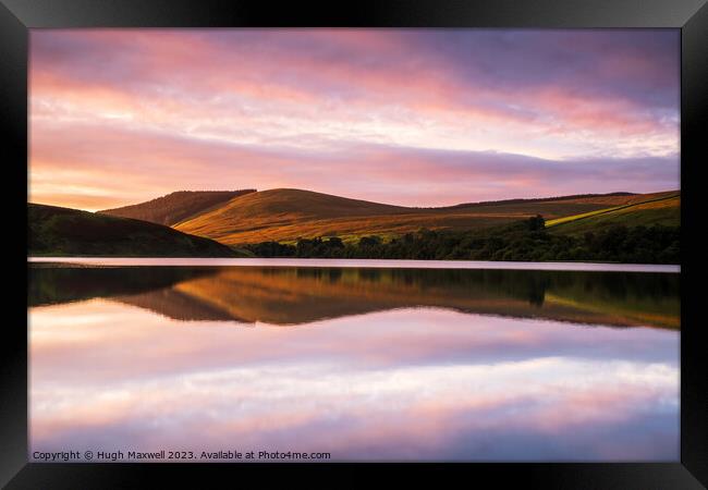 Glenbuck Loch Sunrise Framed Print by Hugh Maxwell