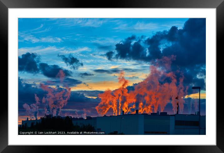Sunset on factory smoke Framed Mounted Print by Iain Lockhart