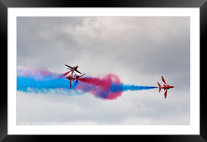 Red Arrows Close Encounter Framed Mounted Print by Iain Lockhart
