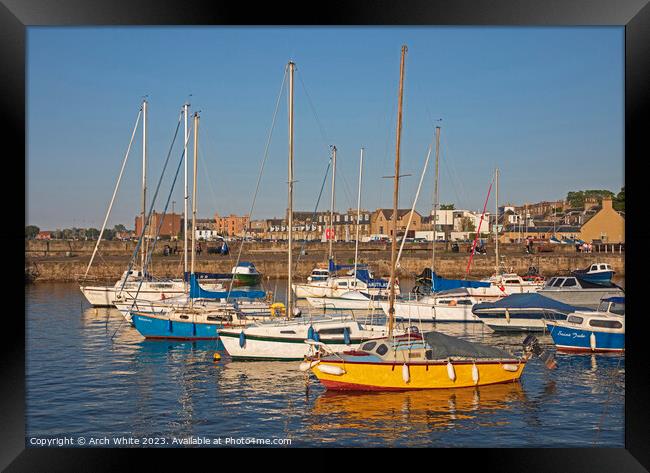 Musselburgh Harbour, East Lothian, Scotland Framed Print by Arch White