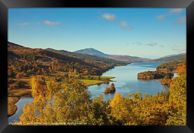 Queens View and Loch Tummel,Tay Forest Park, Scotl Framed Print by Arch White