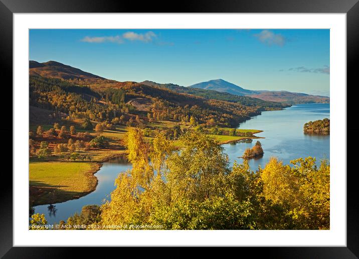 Queens View and Loch Tummel,Tay Forest Park, Perth Framed Mounted Print by Arch White