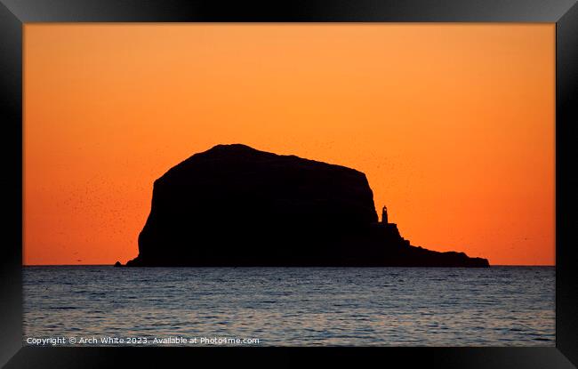  Bass Rock, sunrise, North Berwick, East Lothian,  Framed Print by Arch White