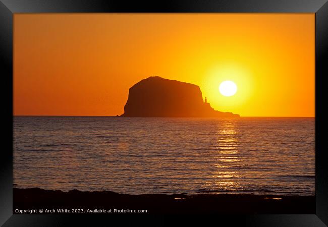 Bass Rock, sunrise, North Berwick, East Lothian, S Framed Print by Arch White