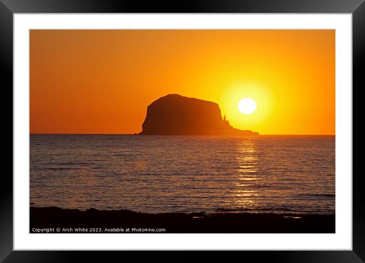 Bass Rock, sunrise, North Berwick, East Lothian, S Framed Mounted Print by Arch White