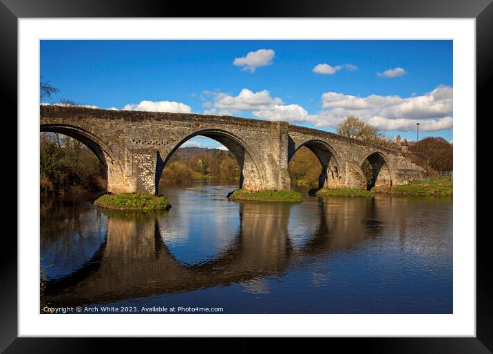 Stirling Old Bridge on the River Forth, Stirling, Scotland, UK Framed Mounted Print by Arch White