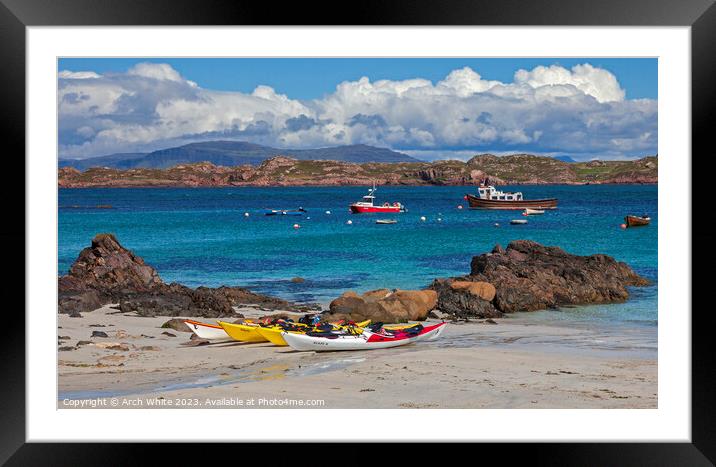 Isle of Iona beach looking towards Isle of Mull, I Framed Mounted Print by Arch White