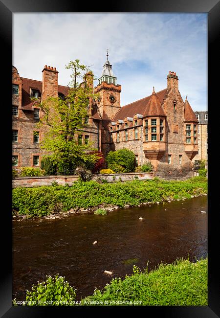 Dean Village and water of Leith, Edinburgh,  Framed Print by Arch White