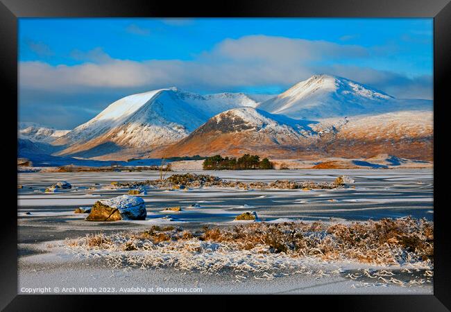 Snow covered Rannoch Moor, Black Mount, Lochaber,  Framed Print by Arch White