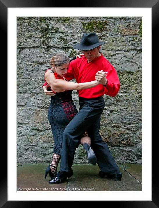 Willie and Gala Tango Folk Tango dancers from Arge Framed Mounted Print by Arch White