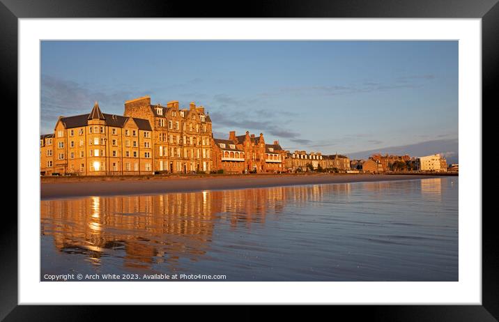  Portobello beach, sunrise, Edinburgh, Scotland, Framed Mounted Print by Arch White