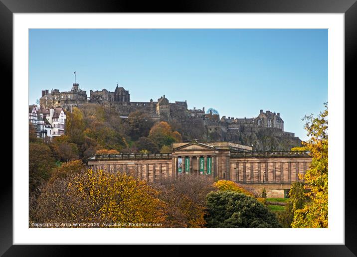 National Gallery and Edinburgh Castle, Edinburgh,  Framed Mounted Print by Arch White