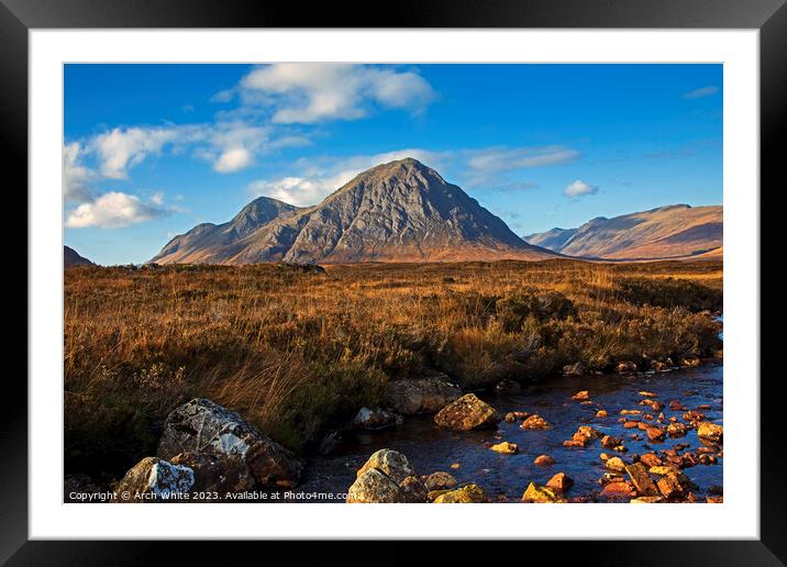 Buachaille Etive Mor, River Etive, Lochaber, Scotl Framed Mounted Print by Arch White