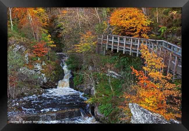 Rogie Falls, Black Water, Strathpeffer, Ross-shire Framed Print by Arch White