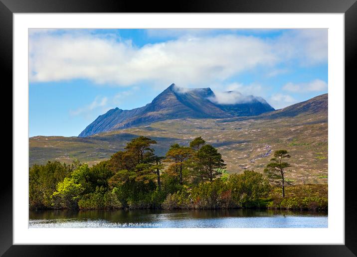 Ben More Coigach from Loch Cul Dromannan, Ross and Framed Mounted Print by Arch White
