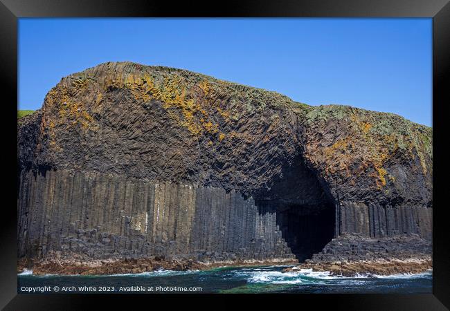 Fingal's Cave,  Isle of Staffa, the Inner Hebrides Framed Print by Arch White