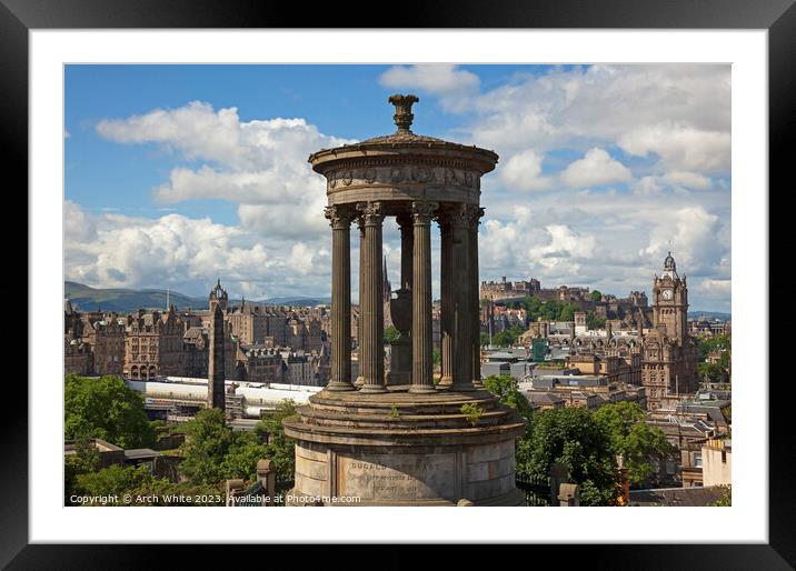 Edinburgh, city centre skyline, Scotland, UK Framed Mounted Print by Arch White