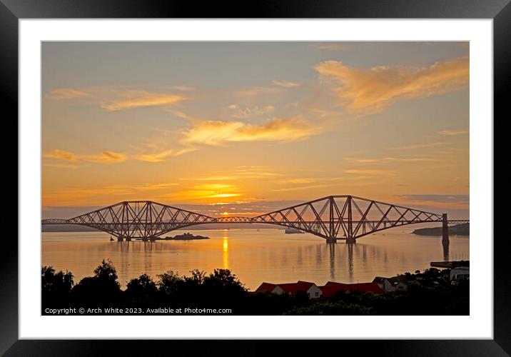 Forth Rail Bridge at sunrise, South Queensferry, E Framed Mounted Print by Arch White