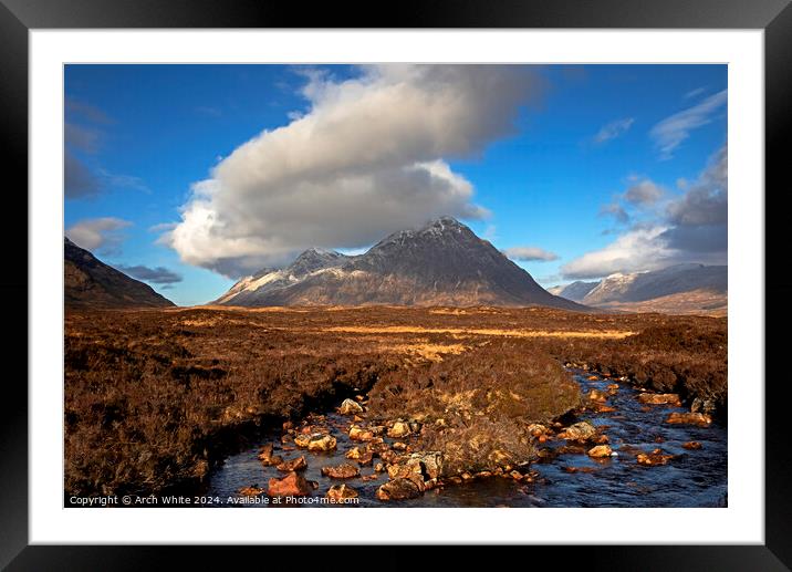 Buachaille Etive Mor, Coupal River, Lochaber, Scot Framed Mounted Print by Arch White