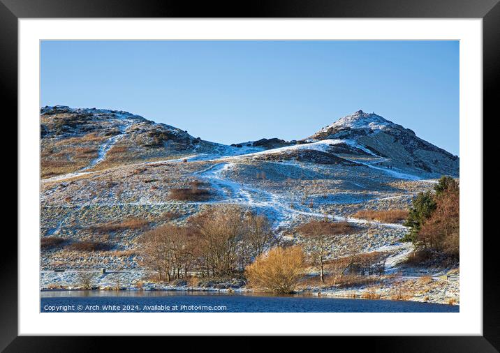 UK weather: Snow cover in Holyrood Park, Edinburgh Framed Mounted Print by Arch White
