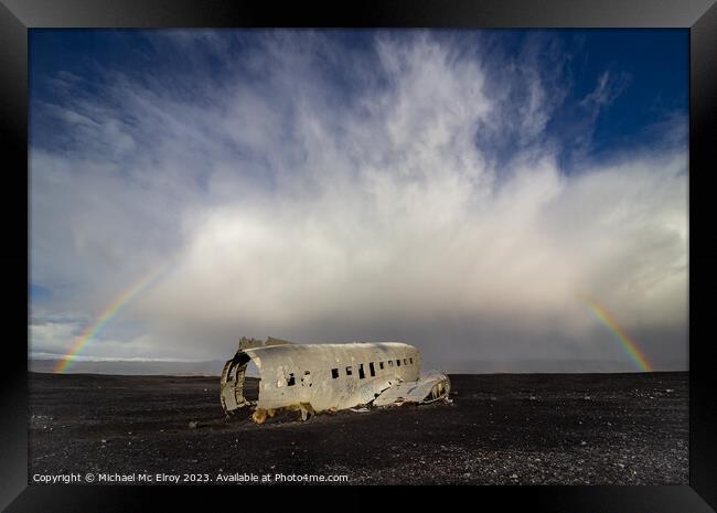 US Navy Douglas C-117D Wreckage at Solheimasandur, Iceland. Framed Print by Michael Mc Elroy