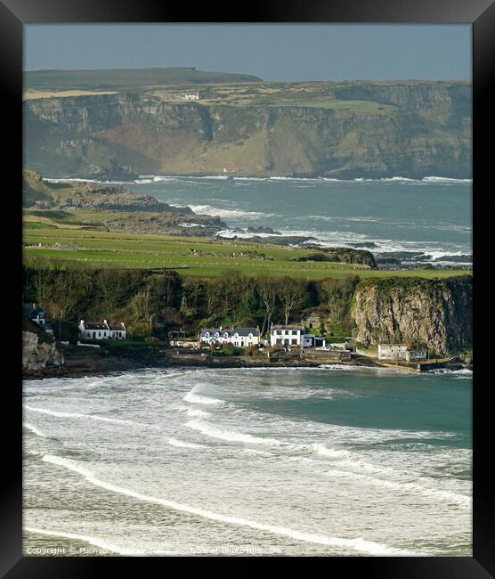 Portbradden Harbour, on Whitepark Bay. Framed Print by Michael Mc Elroy