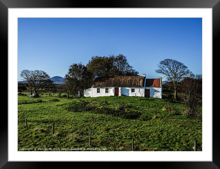 An Irish Cottage Framed Mounted Print by Michael Mc Elroy
