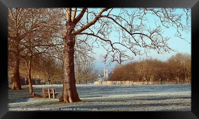 Streatham Common on a frosty morning Framed Print by Stephen Noulton