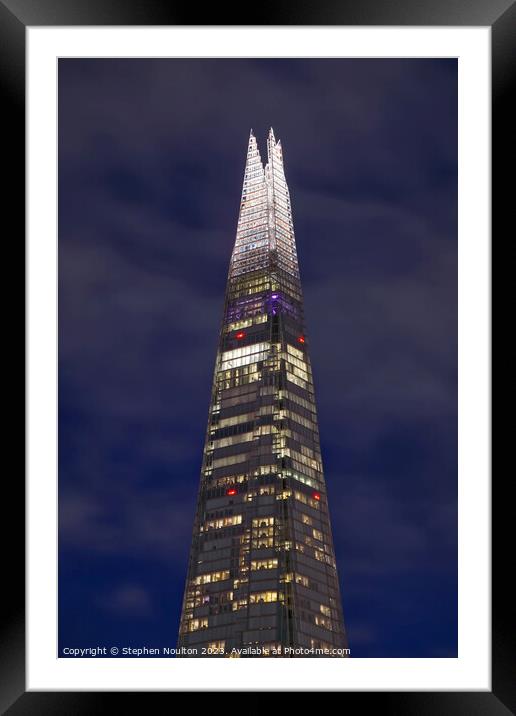 The London Shard at Night Framed Mounted Print by Stephen Noulton