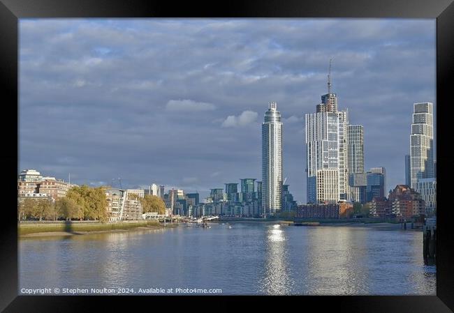 Vauxhall Battersea River Thames Framed Print by Stephen Noulton