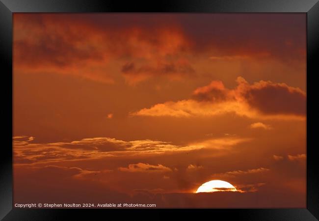 Fiery Sunset Sky Framed Print by Stephen Noulton