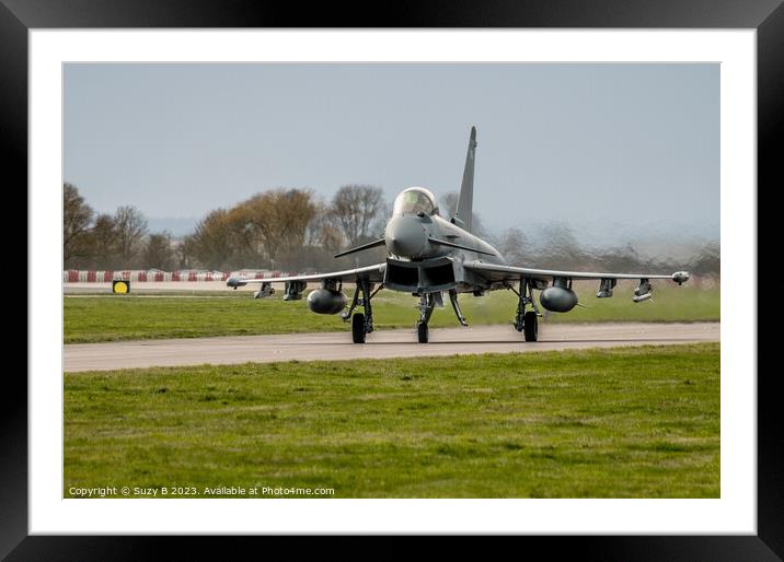 RAF Eurofighter Typhoon Aircraft @ RAF Coninsby  Framed Mounted Print by Suzy B