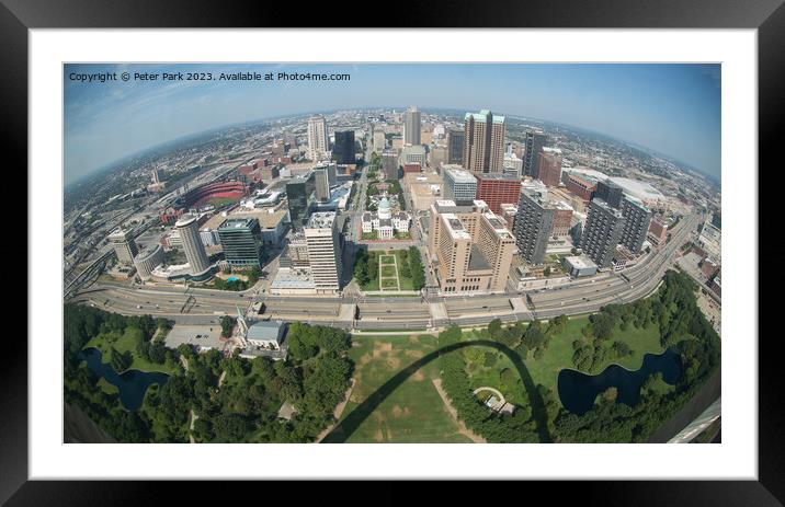St Louis from the Arch Framed Mounted Print by Peter Park