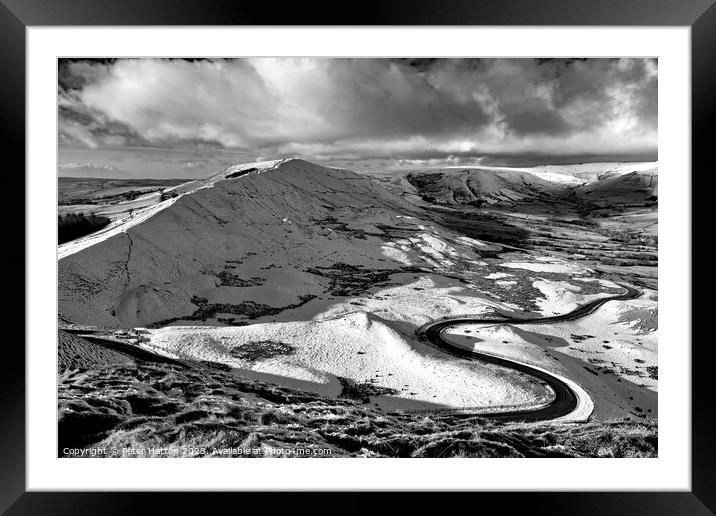 Rushup Edge in Winter Framed Mounted Print by Peter Hatton