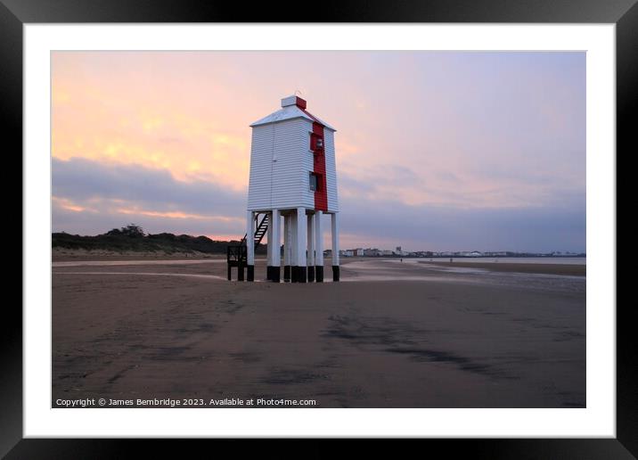 Burnham on Sea Lighthouse Sunrise Framed Mounted Print by James Bembridge