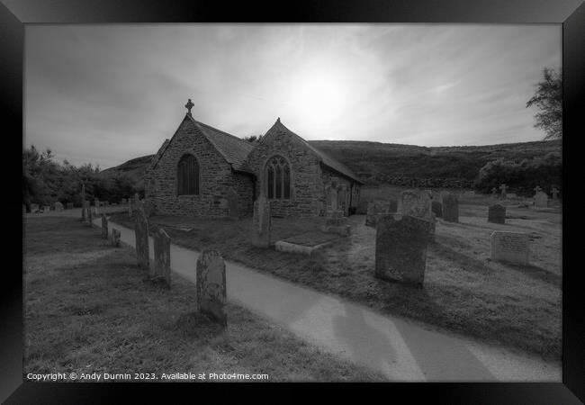 St Winwaloe's Church Mono Framed Print by Andy Durnin