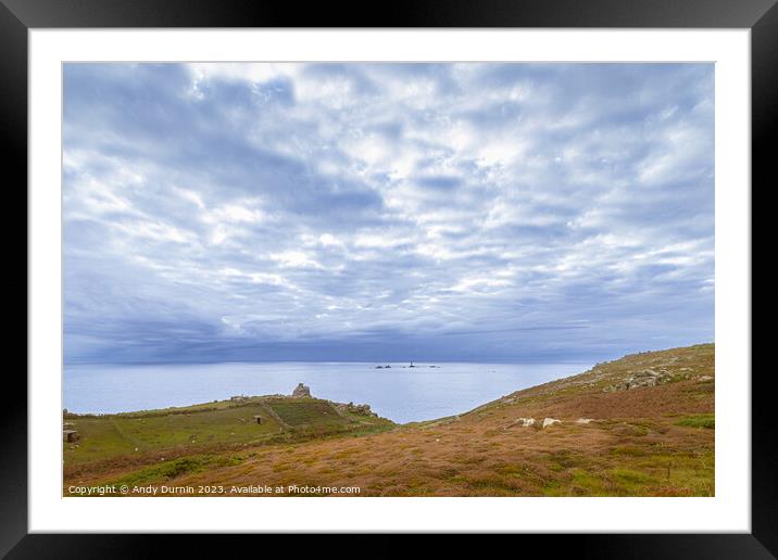 The Longships Lighthouse Framed Mounted Print by Andy Durnin